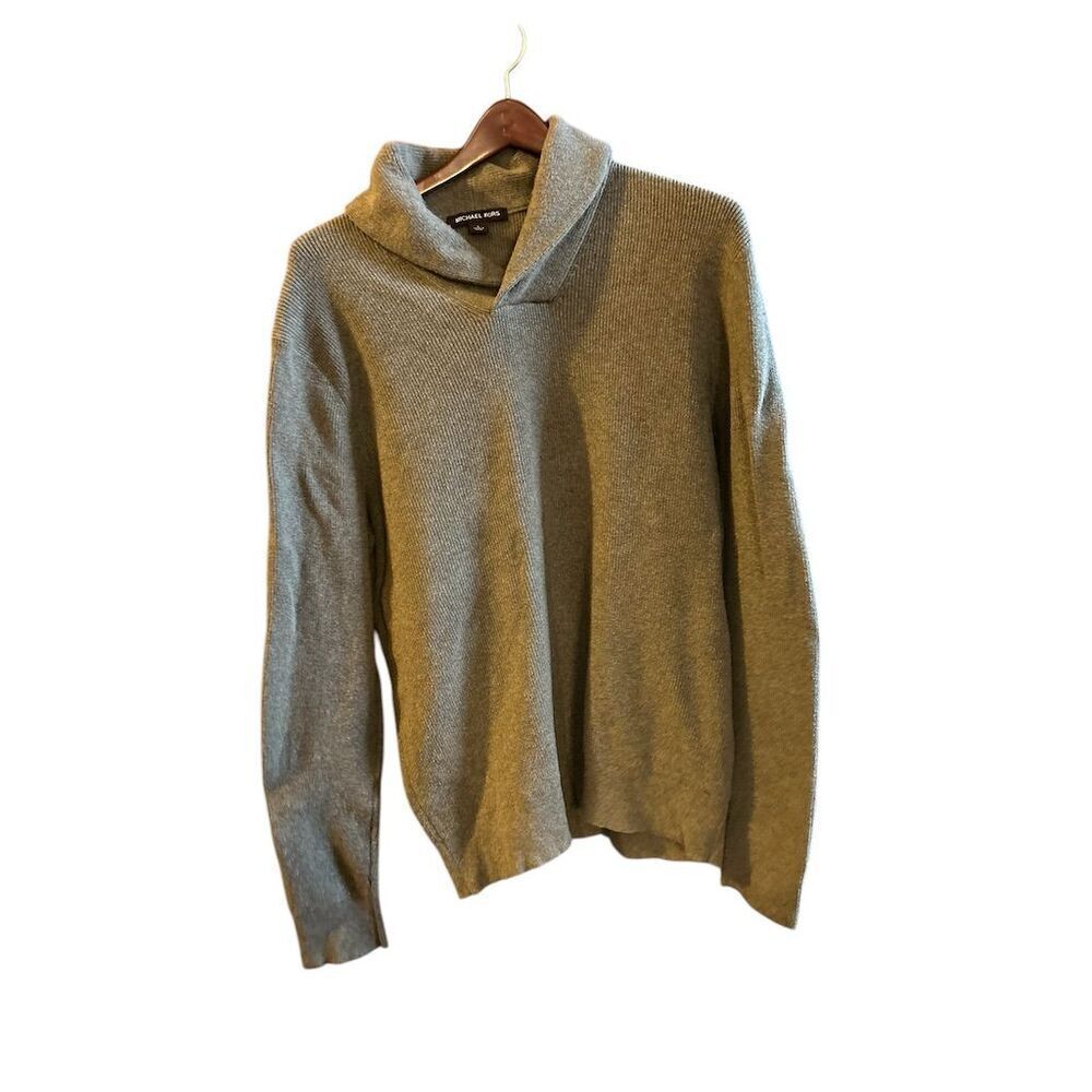 Michael Kors Men's L Gray Cowl Neck Pullover Sweater Casual